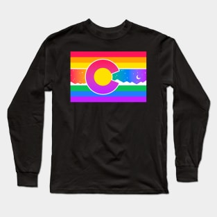 Colorado Flag Gay Pride Double Rainbow Long Sleeve T-Shirt